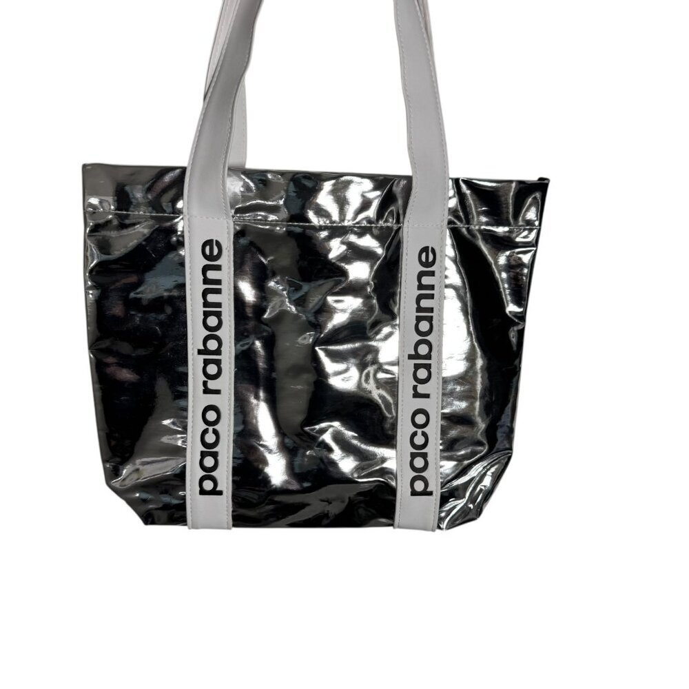Paco Rabanne X SeaTrees Space Age Silver tote Bag chrome look - Picture 4 of 10